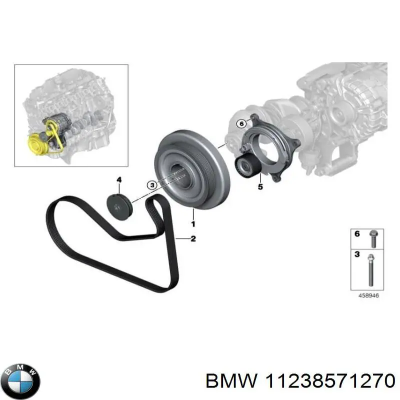 Шкив коленвала 11238477604 BMW