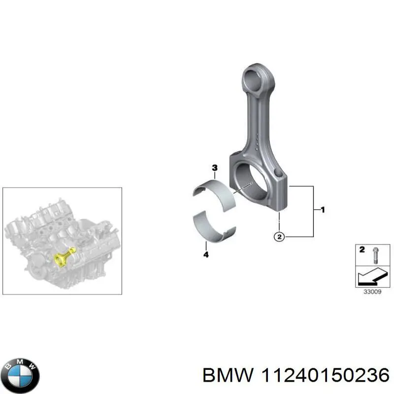 11240150236 BMW folhas inseridas de cambota de biela, kit, padrão (std)