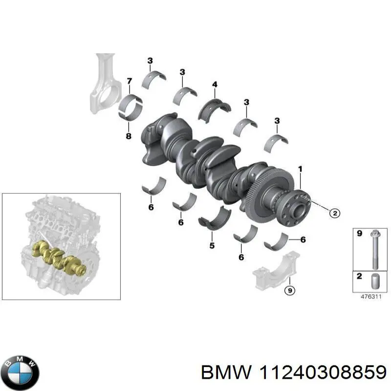 Шатун поршня ДВС BMW 11240308859 цена, от 417.96 USD