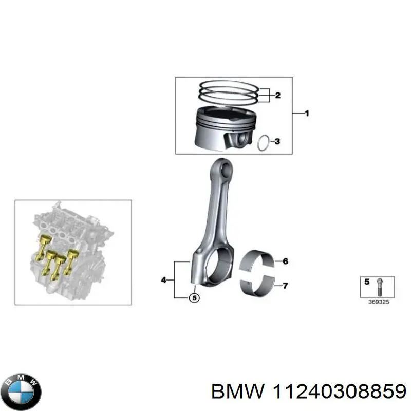 Купить 11240308859 BMW Шатун поршня двигателя