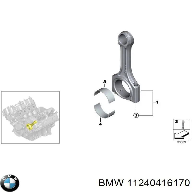 Шатунные вкладыши коленчатого вала BMW 11241438928 цена, от 61.67 USD
