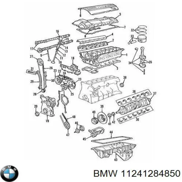 11241284850 BMW вкладыши коленвала шатунные, комплект, стандарт (std)