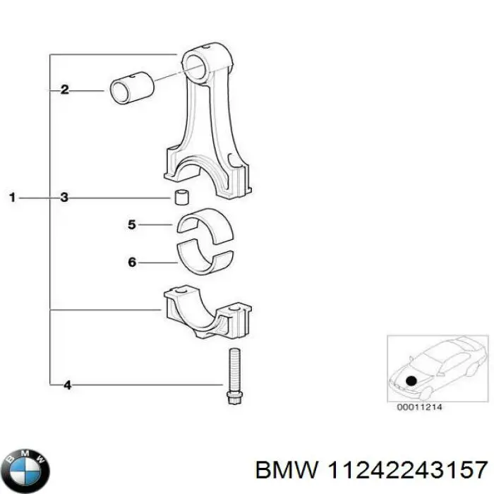 Шатун поршня двигателя 11242243157 BMW