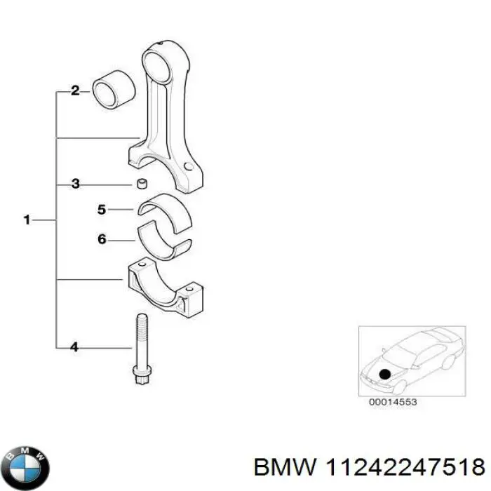 Шатун поршня ДВС BMW 11242247518 цена, от 28.22 USD