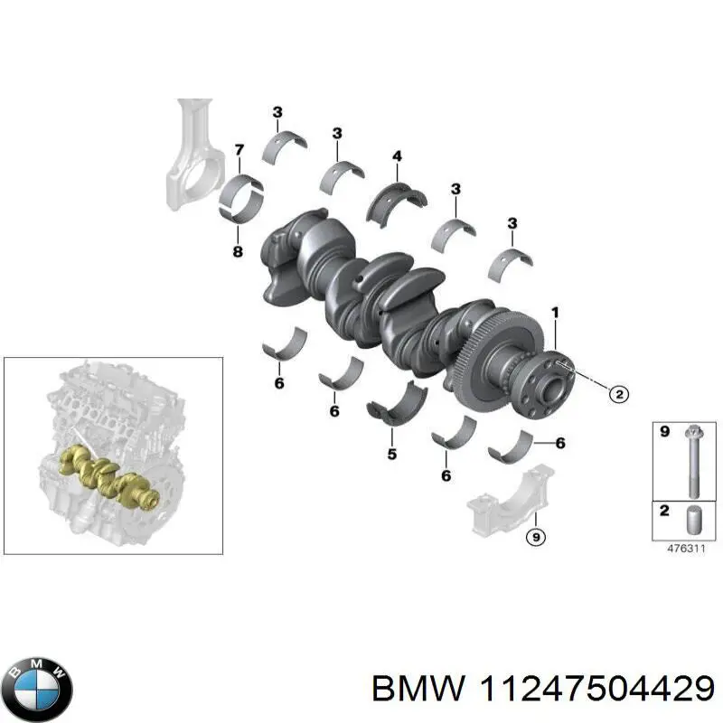 Болт шеек шатуна BMW 11247504429 цена, от 9.32 USD