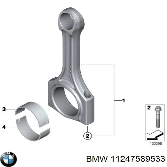 11247589533 BMW biela de pistão de motor