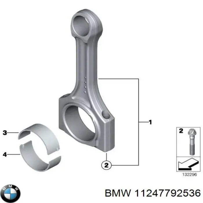 Вкладыши шатунные, 1-й ремонт 11247810881 BMW