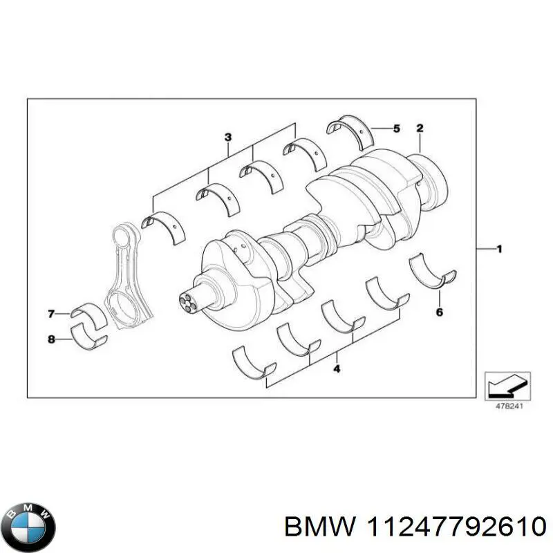 11247792610 BMW Комплект подшипников скольжения