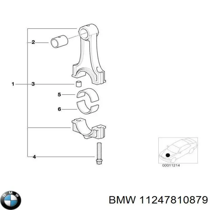 Вкладыши коленвала шатунные комплект 1-й ремонт на BMW 5  E39