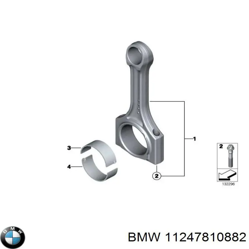 Вкладыши коленвала шатунные, комплект, 1-й ремонт (+0,25) 11247810882 BMW