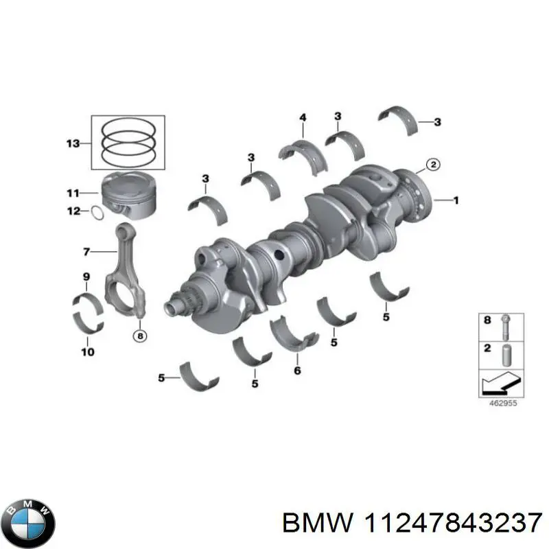 11247843237 BMW biela de pistão de motor