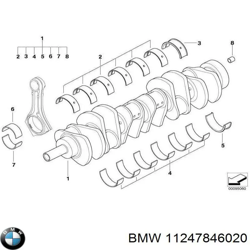 Вкладыши коленвала, шатунные, комплект, 1-й ремонт (+0,25) BMW 11247846020 цена, от 33.83 USD