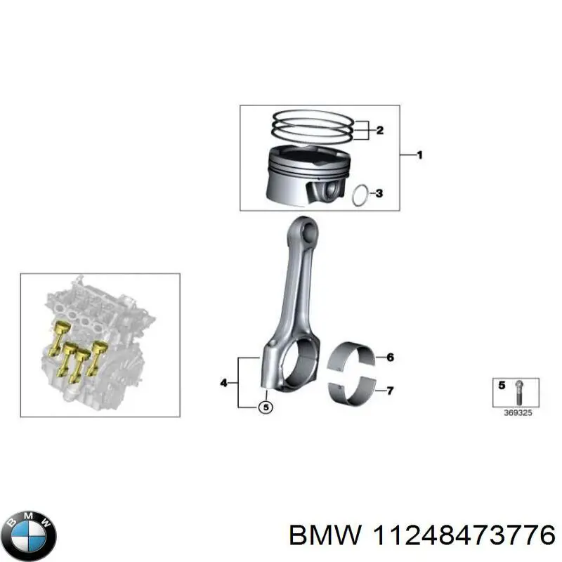 11248473776 BMW biela de pistão de motor