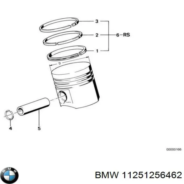11251256462 BMW кольца поршневые на 1 цилиндр, std.