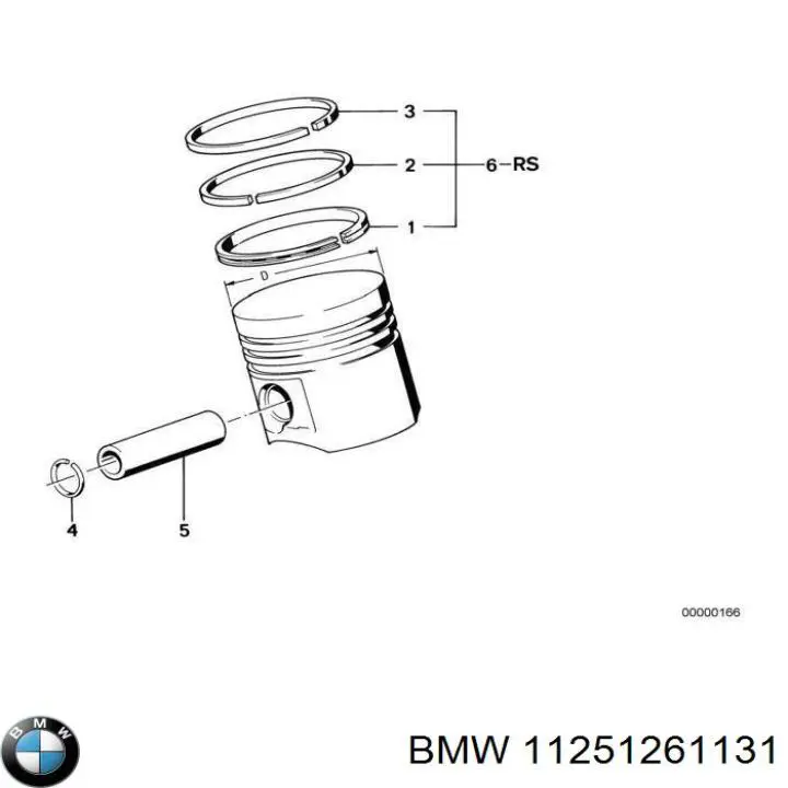 11251261131 BMW кольца поршневые на 1 цилиндр, 1-й ремонт (+0,25)
