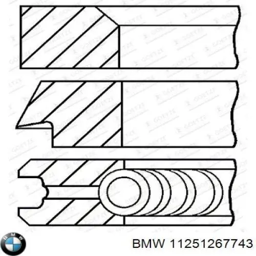 11251267743 BMW кольца поршневые комплект на мотор, std.