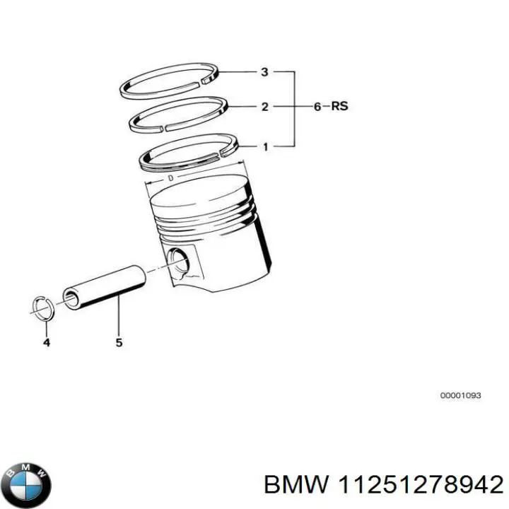 11251278942 BMW кольца поршневые на 1 цилиндр, std.