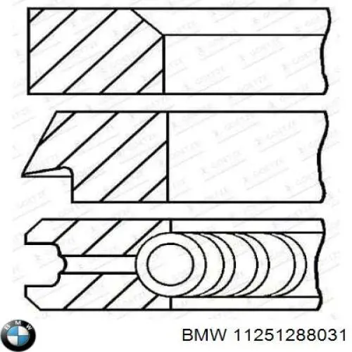 11251288031 BMW кольца поршневые комплект на мотор, std.