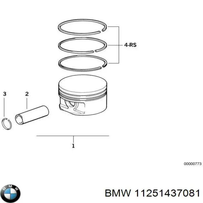 11251437081 BMW поршень в комплекте на 1 цилиндр, std