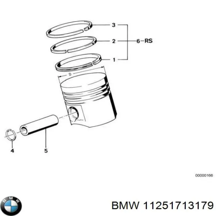 11251713179 BMW кольца поршневые на 1 цилиндр, std.
