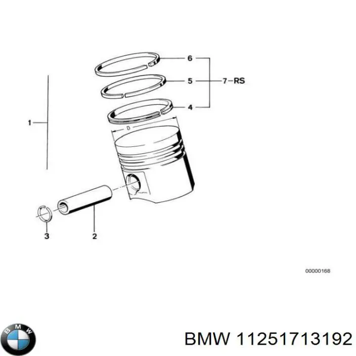 11251713192 BMW Поршневые кольца на 1 цилиндр, STD