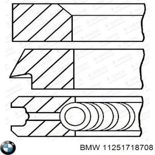 Кольца поршневые STD на 1 цилиндр BMW 11251718708 цена, от 33.62 USD