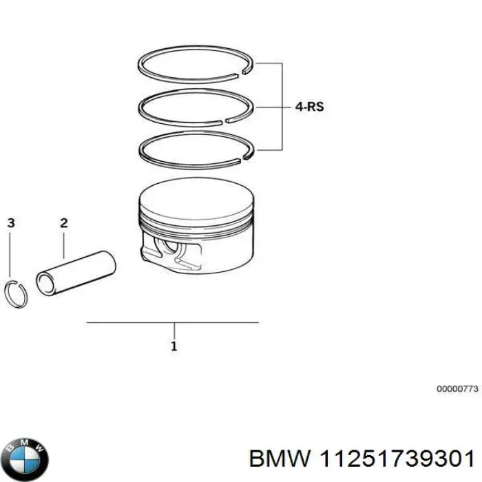 Поршень в сборе BMW 11251739301 цена, от 91.87 USD