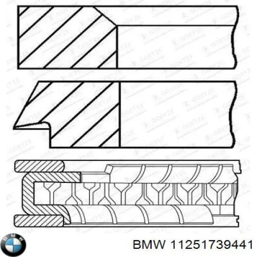 Кольца поршневые STD на 1 цилиндр BMW 11251739441 цена, от 13.09 USD
