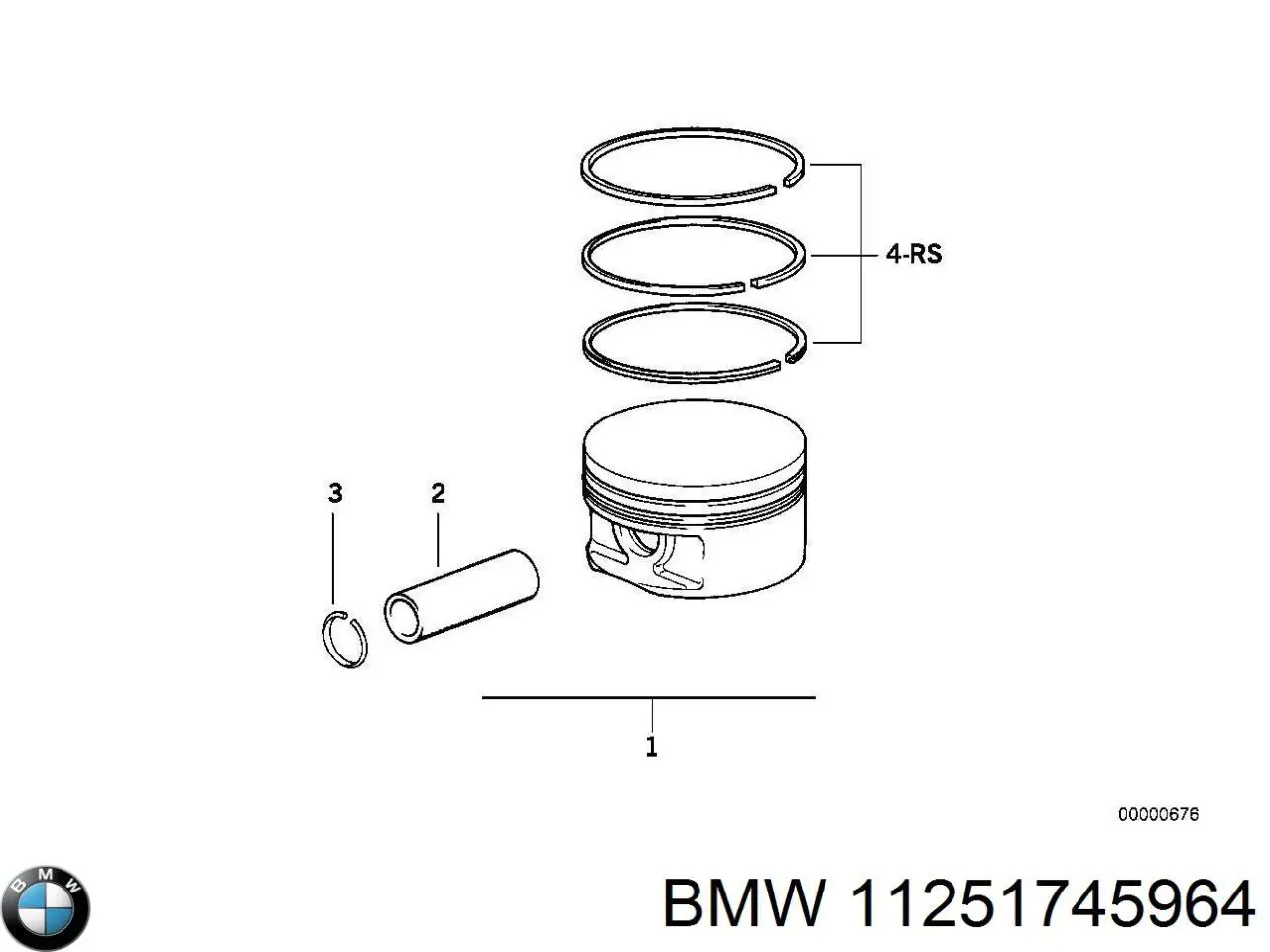 Кольца поршневые на 1 цилиндр, 2-й ремонт (+0,50) на BMW 7 (E32) купить.