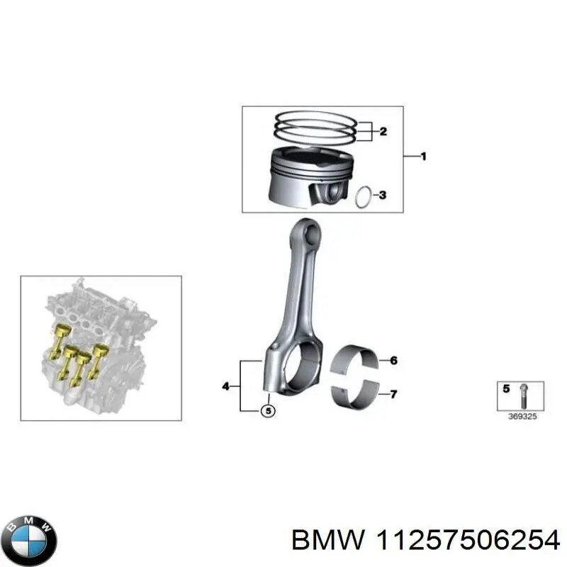 Кольца поршневые комплект на мотор, 1-й ремонт (+0,25) BMW 11257506254 цена, от 136.92 USD