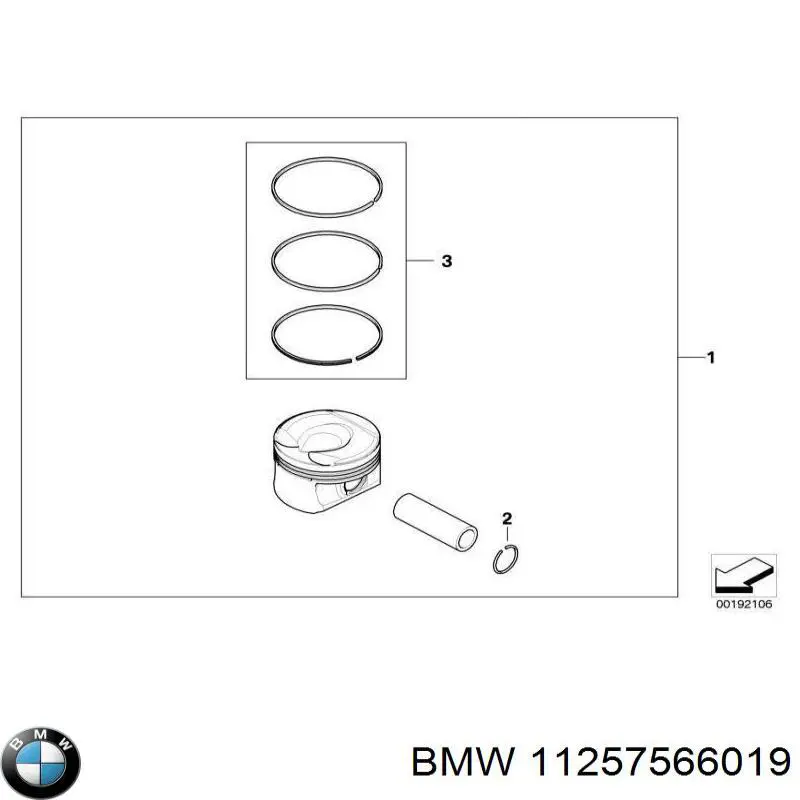 11257566019 BMW поршень в комплекте на 1 цилиндр, std