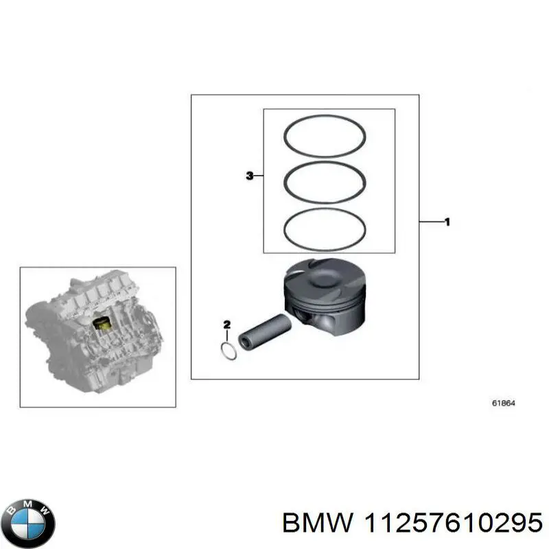 Кольца поршневые компрессора на 1 цилиндр, STD на BMW 3 (F30, F80) купить.