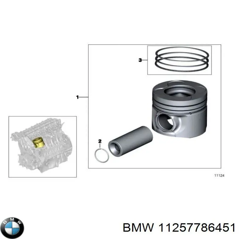 11257786451 BMW kit de anéis de pistão de motor, std.