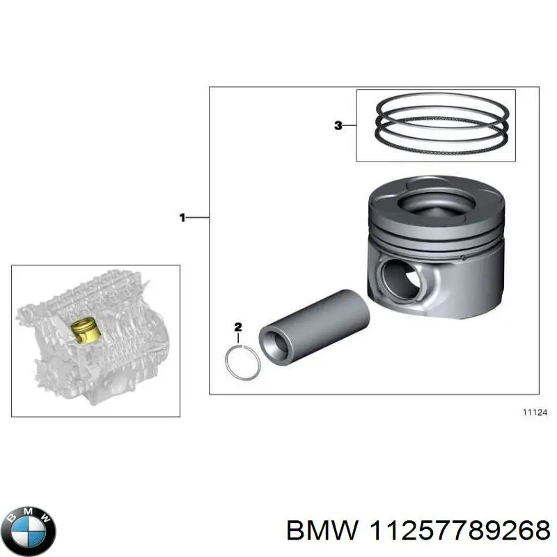 11257789268 BMW поршень в комплекте на 1 цилиндр, std