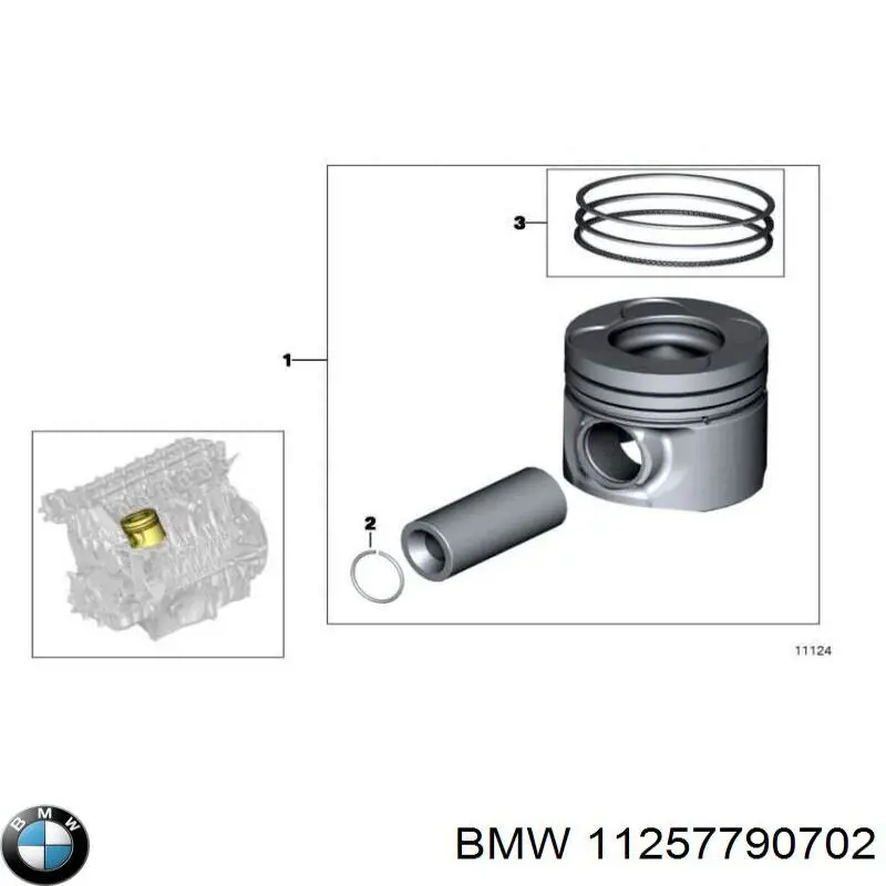 Поршень на 1 цилиндр 11257790702 BMW