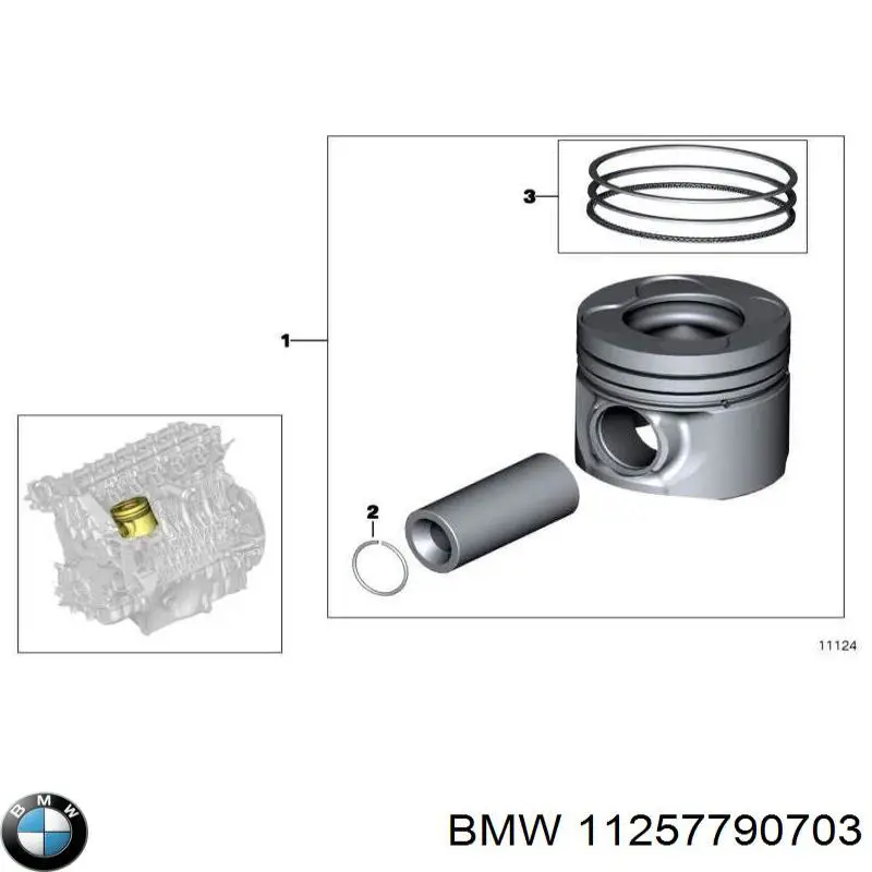 Поршень на 1 цилиндр 11257790703 BMW