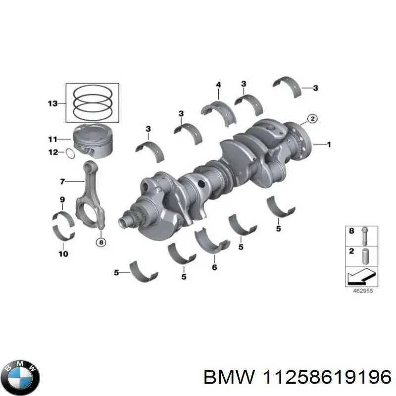 Купить 8619196 BMW Поршень с пальцем без колец, стандарт