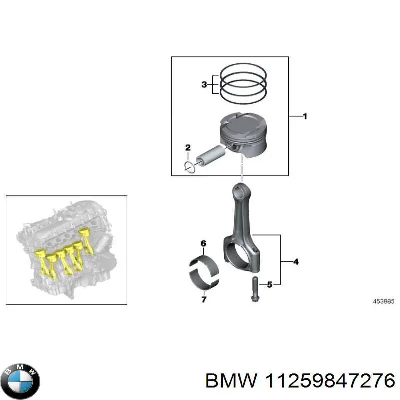 11259847276 BMW anéis do pistão para 1 cilindro, std.