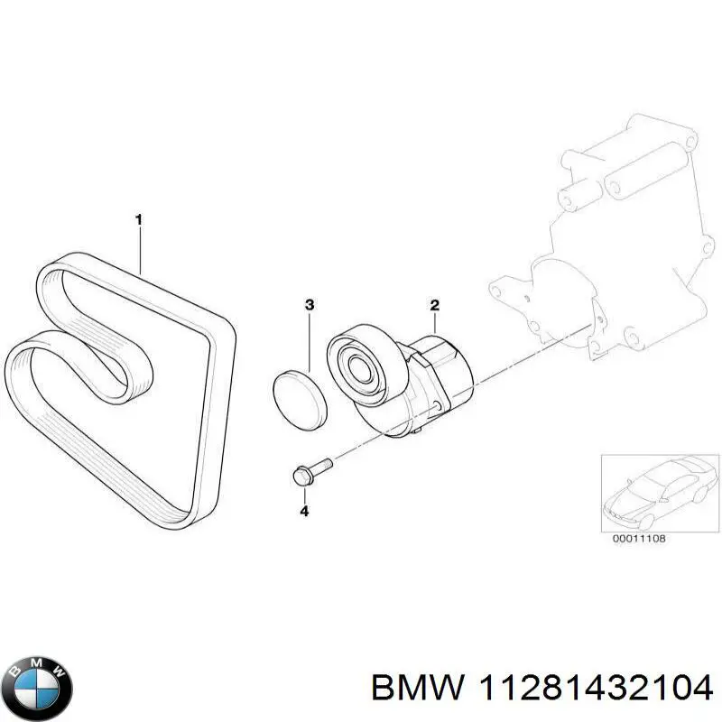 Роликовий модуль натяжителя ремня BMW 11281432104 цена, от 16.53 USD