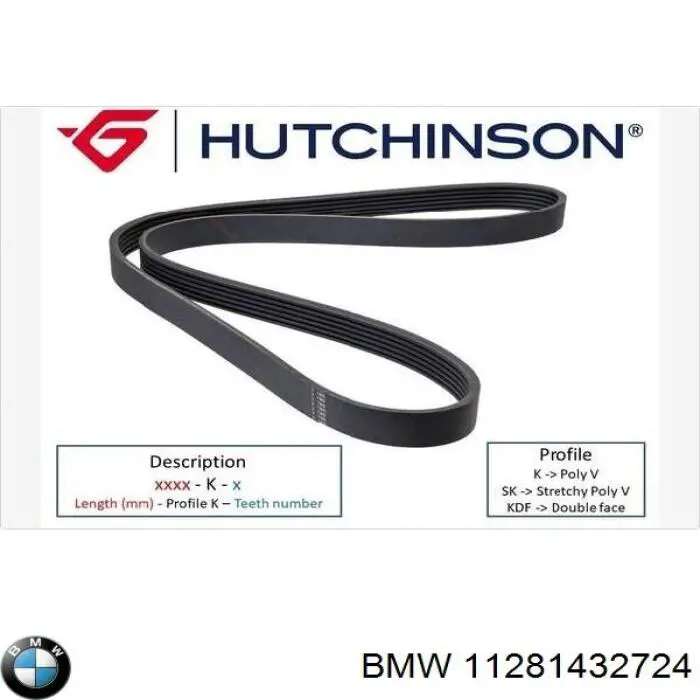 Купить 11281432724 BMW Ремень генератора