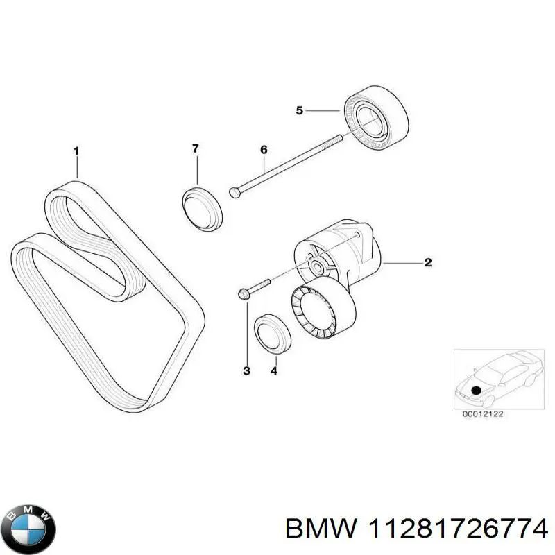Кронштейн натяжителя приводного ремня 11281726774 BMW