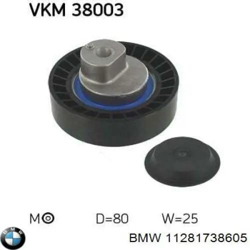 Паразитный ролик приводного ремня BMW 11281738605 цена, от 17.74 USD