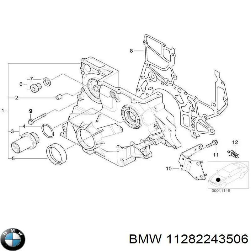 Eje tensor de correa de transmision 11282243506 BMW