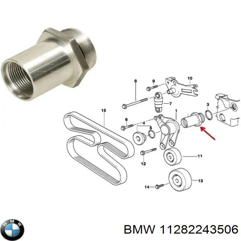 Купить 11282243506 BMW Ось натяжителя приводного ремня