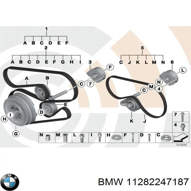 11282247187 BMW натяжной ролик
