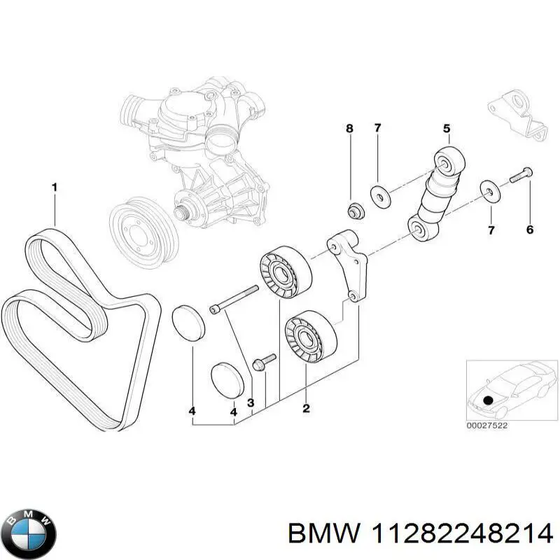 Ролик натяжителя приводного ремня BMW 11282248214