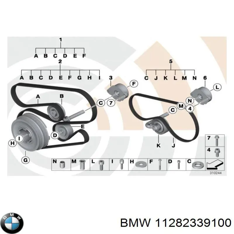 11282339100 BMW ремень агрегатов приводной, комплект