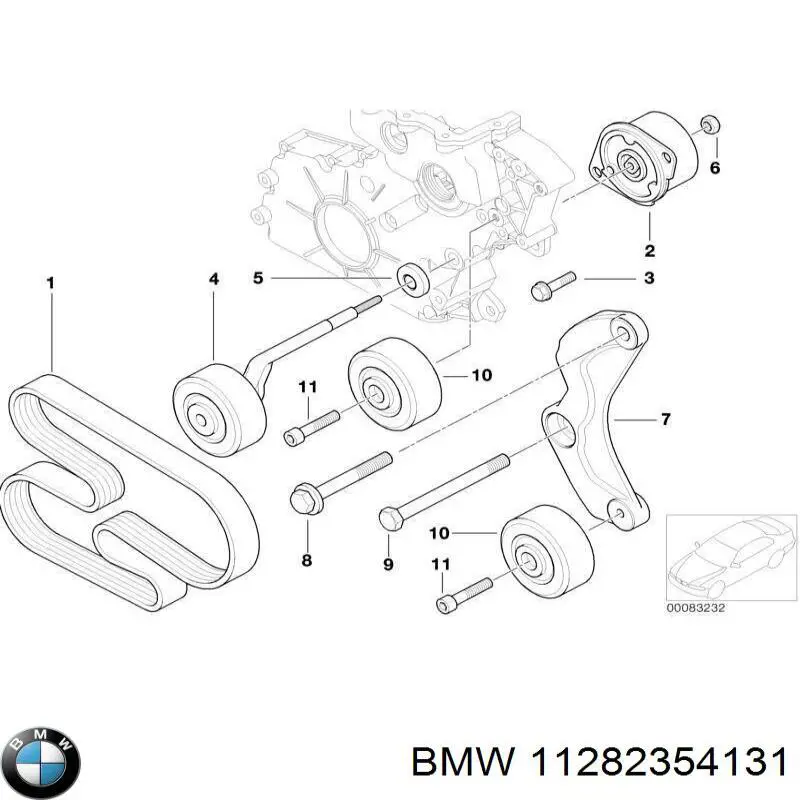 11282354131 BMW Ролик натяжителя ремня агрегатов