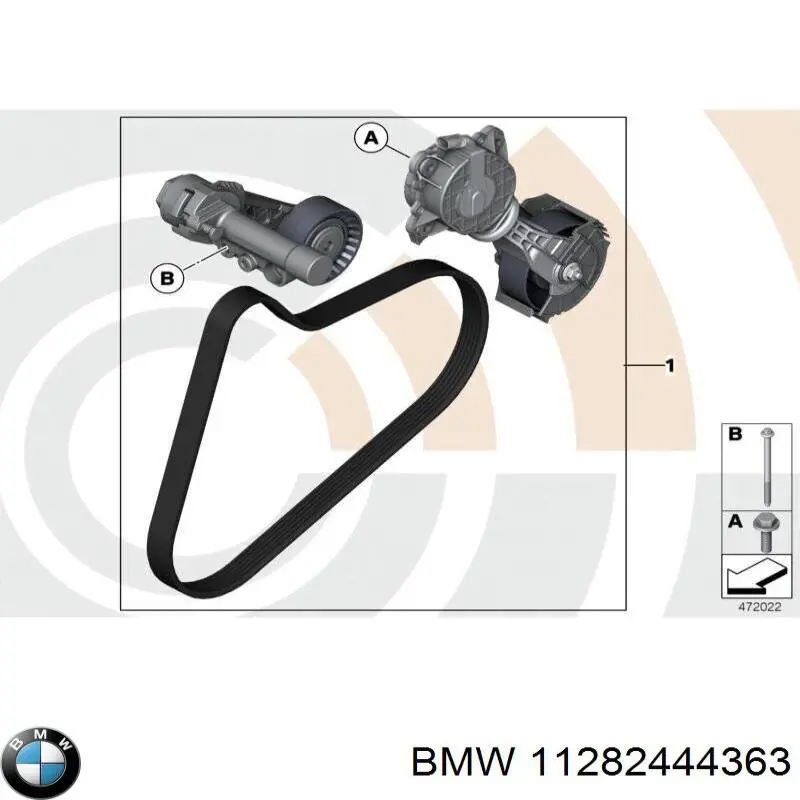 11282444363 BMW ремень агрегатов приводной, комплект