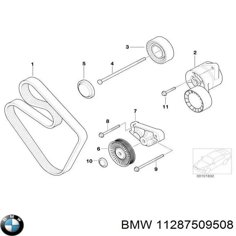 Купить 11287509508 BMW Паразитный ролик